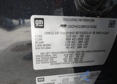 2023 Chevrolet Silverado 1500 2Wd Short Bed Lt from USA, damaged, VIN 1GCPACE86PZ275082